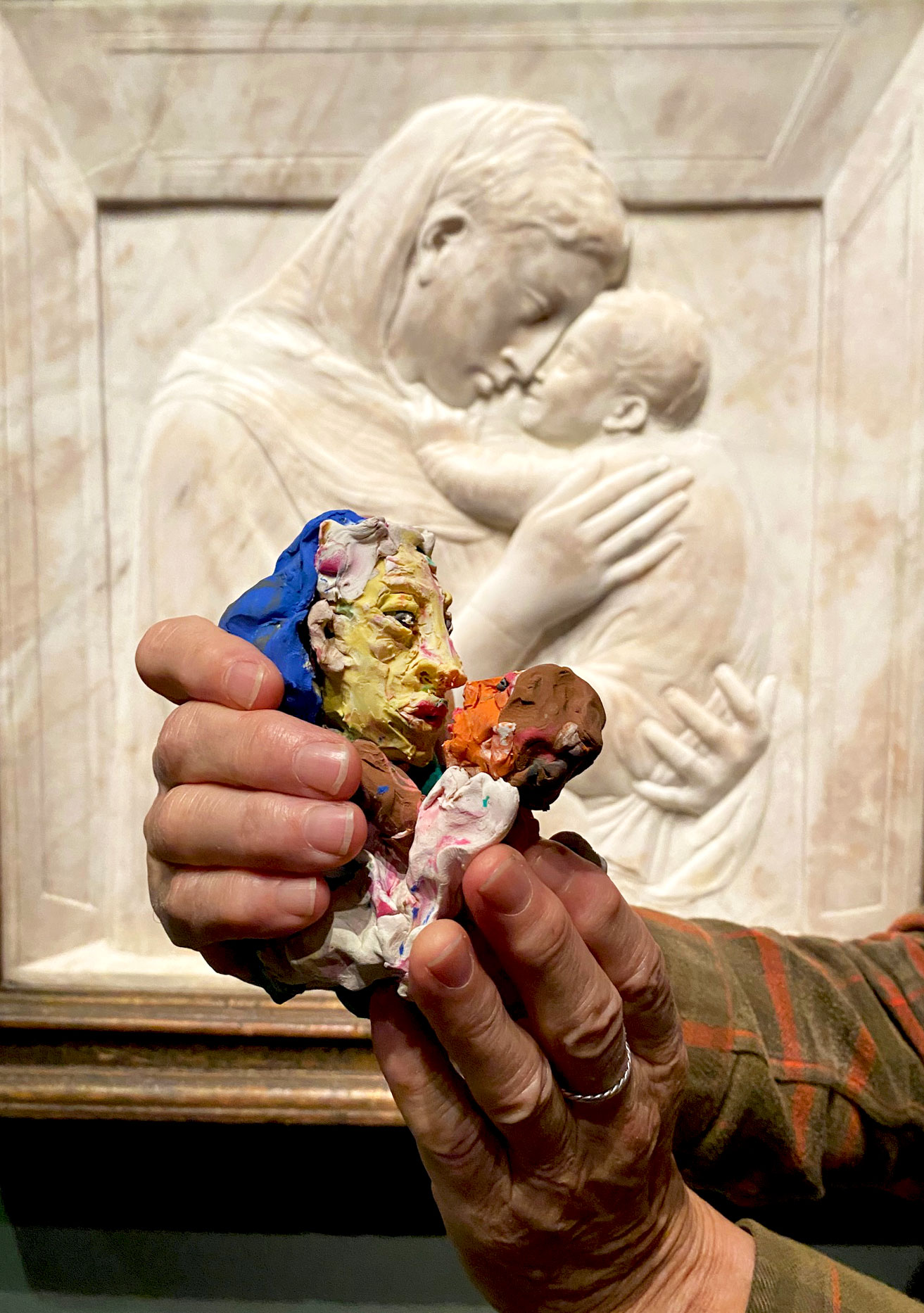 Donatello in Berlin, Madonna mit Kind playdoughartproject, helping hands